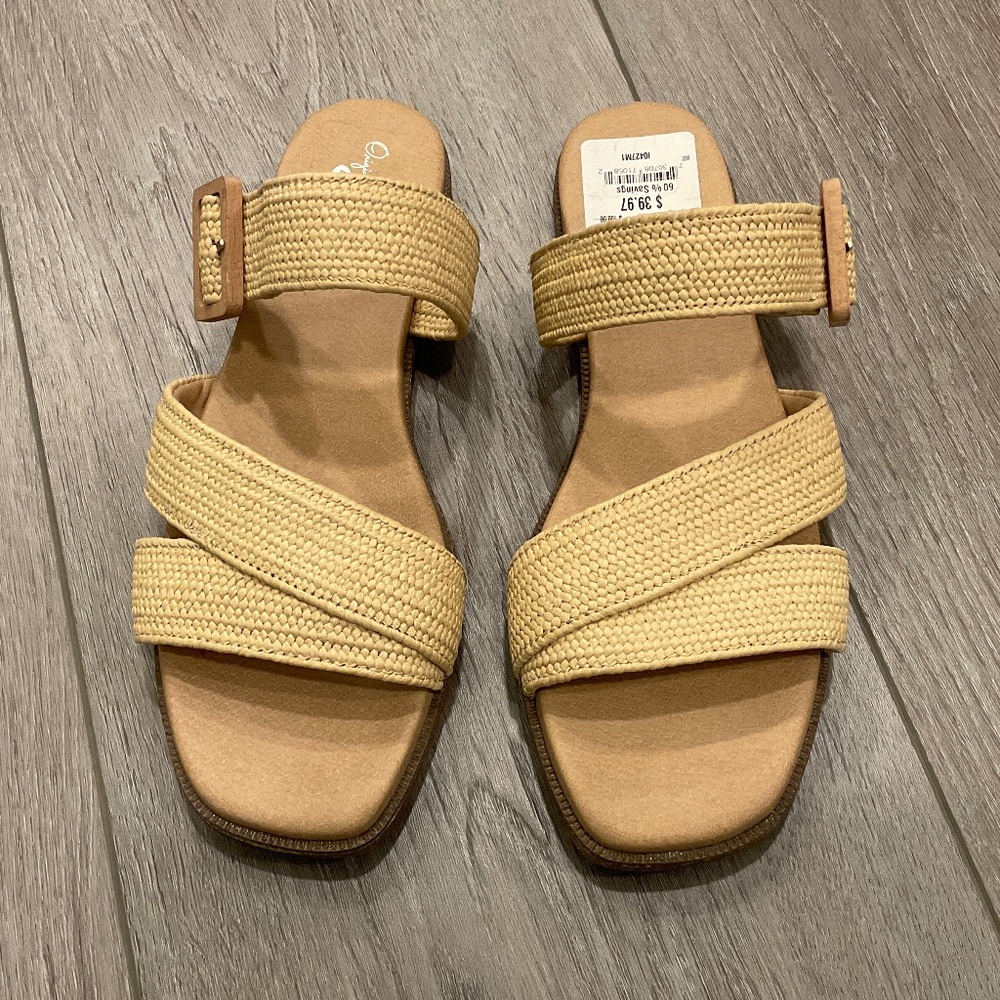 Dr Schollโs Paradise Now Tan Sandal Size 8 NWT